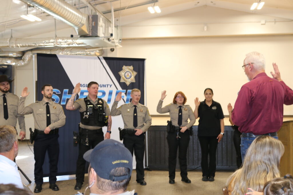 Sheriff Van Beek swearing in deputies
